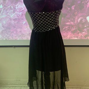 Sparkly High-Low Black Dress—size medium